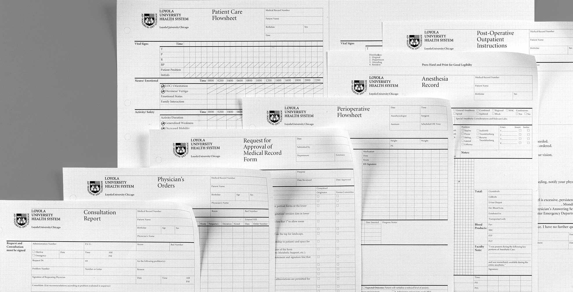 loyola-university-health-system_forms.jpg Art Direction by: Bart Crosby, Crosby Associates